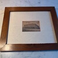 Cornice noce con xilografia Municipale vintage