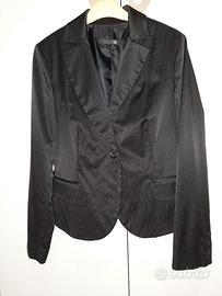 Blazer Donna Nero Gessato Woman Collection Tg 44