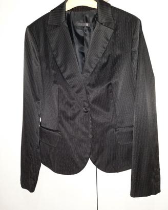 Blazer Donna Nero Gessato Woman Collection Tg 44