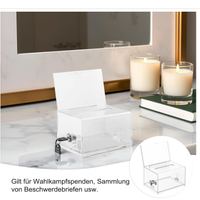 Scatola per donazioni in plexiglas, cassetta con c