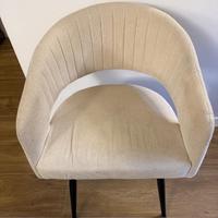 6 Sedie Moderne Beige con Braccioli – Set Completo