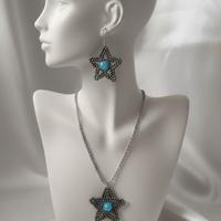 Collana Ciondolo Orecchini Stella vintage Anni 90