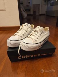 Converse All Star Platform bianche – pari al nuovo