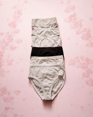 Set 6 mutandine donna bianche e nere nuove