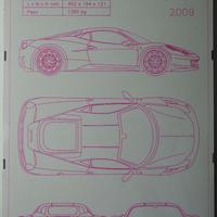 Quadro "blueprint" Ferrari 458 Italia