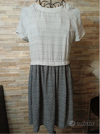 Abito fluido bianco e nero H&M XS – leggero fantas