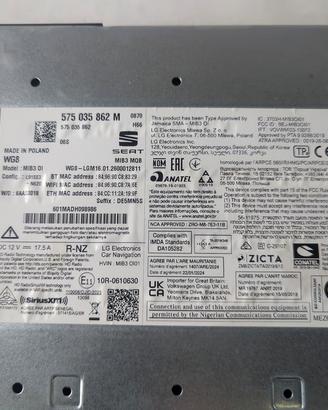 575035862M AUTORADIO SEAT IBIZA 1.0 M 66KW 5M 5P (