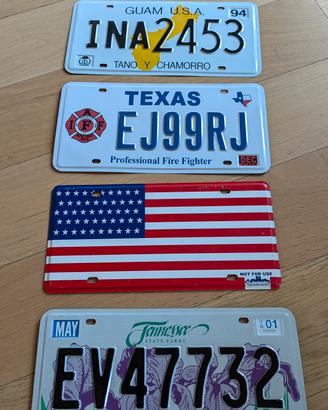 set di 4 targhe americane