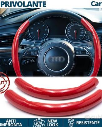 COPRIVOLANTE per AUDI Effetto FIBRA CARBONIO Rosso
