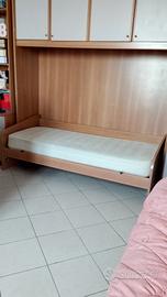 letto con cassetto contenitore, armadio ponte e ca