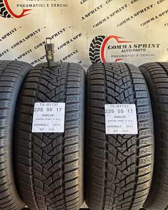 4 PNEUMATICI 225/55 R17 DUNLOP INVERNALI SEMINUOVE