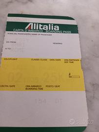 carta d'imbarco vintage Alitalia 