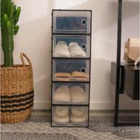 Scarpiera 5 paia - Trasparente/Nero