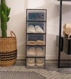 Scarpiera 5 paia - Trasparente/Nero