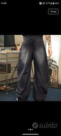 pantaloni jeans neri baggy