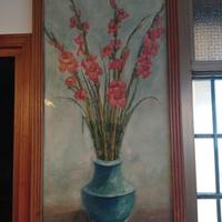 dipinto a olio vaso con gladioli