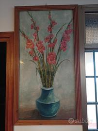 dipinto a olio vaso con gladioli