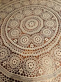 Tovaglia pizzo rotonda bianca 