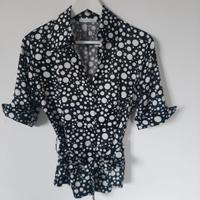 Camicia donna pois bianco e nero - Made in Italy