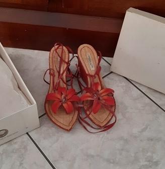 Sandali rossi da donna eleganti di qualità TG 38