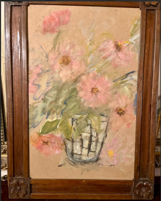 ELEGANTEdipintoFIORIinVASOanticoMETA'delXX°secolo