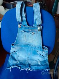 Salopette jeans gonna bambina 8 anni