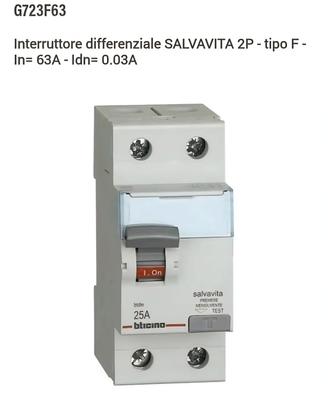 Interrutt. differenziale salvavita tipoF G723F63