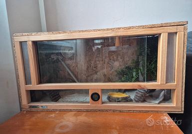 Terrario di legno 80x40 cm con riscaldamento