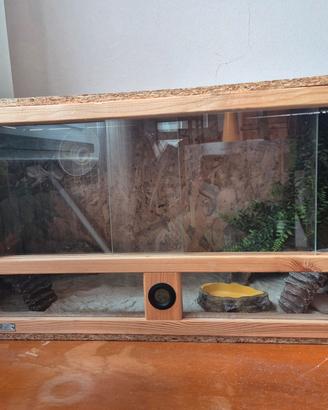 Terrario di legno 80x40 cm con riscaldamento