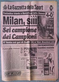 Giornale Milan Vittoria Coppa Campioni Steaua 4-0