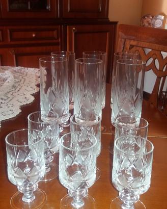 Servizio bicchieri cristallo vintage
