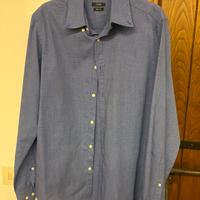 Camicia OVS Slim Fit blu microfantasia – Uomo