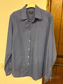 Camicia OVS Slim Fit blu microfantasia – Uomo