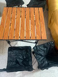 Set campeggio 4 sedie piu tavolo