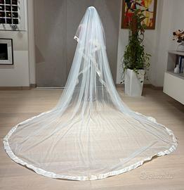 Velo sposa anno 2013 raso di seta e tulle