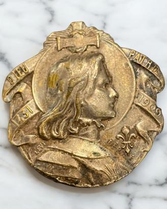 Antica spilla gioiello 1909 Giovanna d’Arco