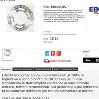 Disco freno post. Yamaha WR 250 R/X