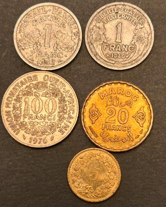 Lotto 5 Monete Storiche Mondiali