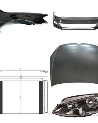Vw Golf 7 paraurti fanale cofano airbag cerchi box