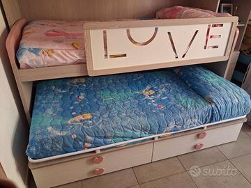 letti singoli cameretta bambina