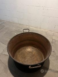 Pentolone Caldaio Pentola Rame manici 180 litri