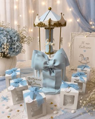 Torta carrillon celeste/bianco/oro