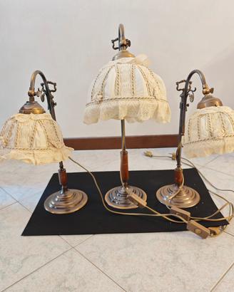 3 lampade in ferro battuto