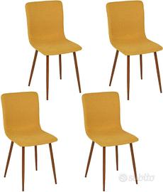 Set di 4 sedie gialle