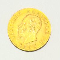 Moneta Oro L20 Vittorio Emanuele 1863 Regno Italia