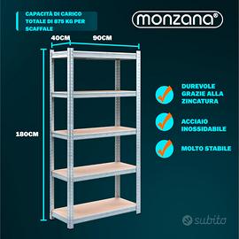 Monzana® 2x Scaffali Metallo 180x90x40cm Portata T