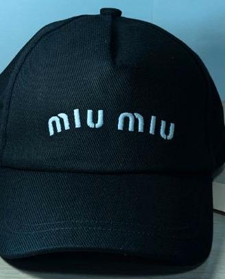 Cappello da baseball nero Miu Miu