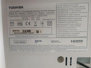 TV LCD Toshiba dolby 32 pollici col. Bianco