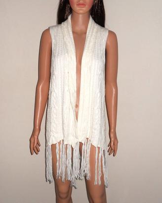 Maglione Gilet in Maglia Angora con Frange di H&M