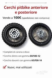Cerchi cross pitbike